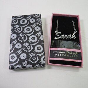 Sarah necklace with gift box silver toned 18 in personalized jewelry